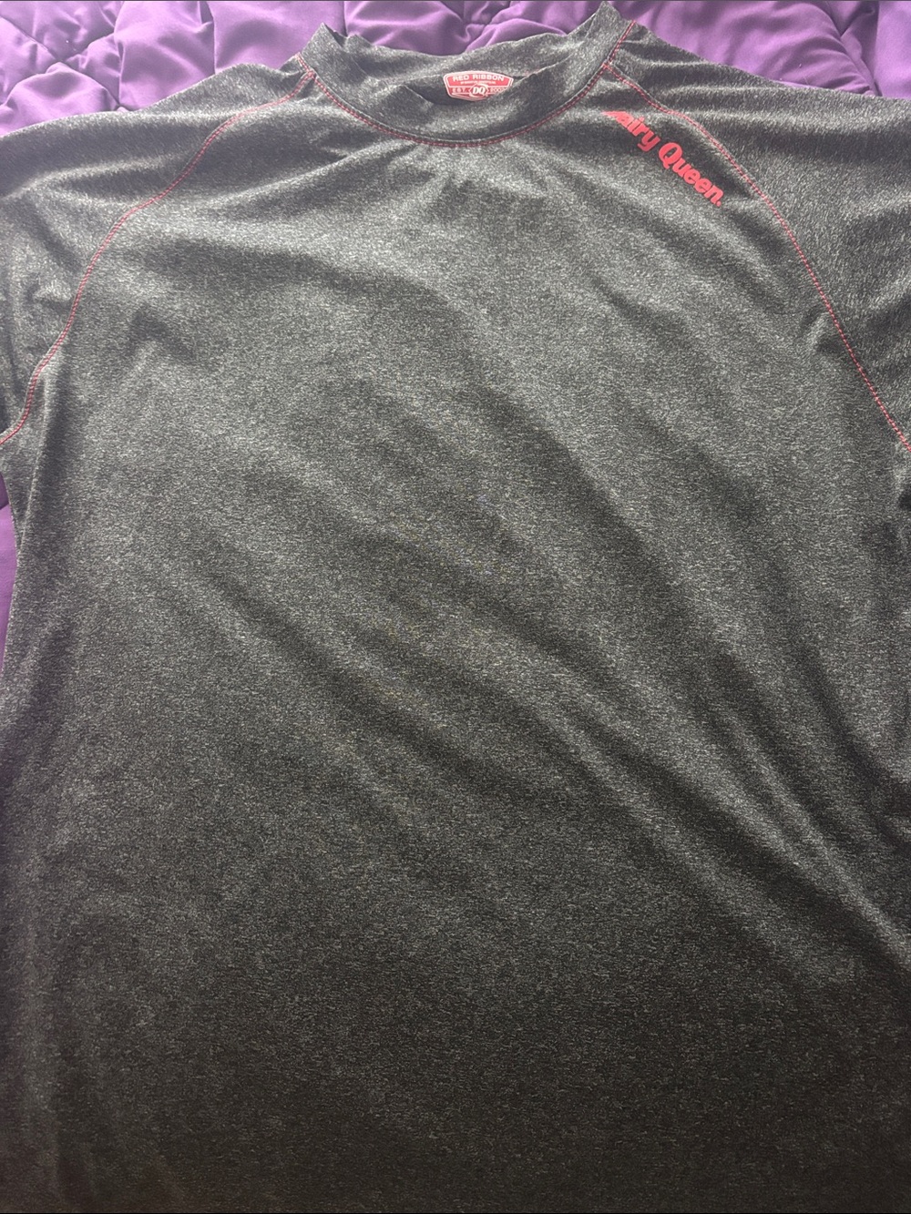 Men's Heather Grey Athletic Tee with Red Accents